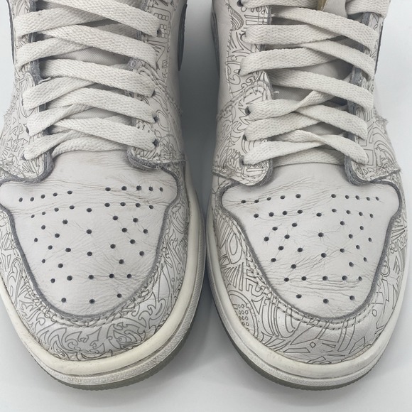Air Jordan 1 HI OG Laser White Met Silver 705289-100 Retro High top US Size 10 main image 6